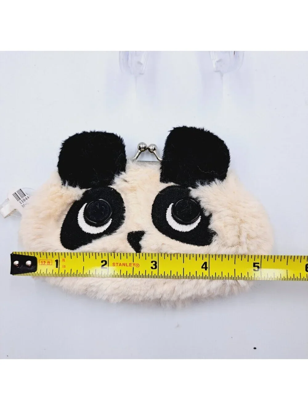 Kawaii Fluffy Panda Coin Purse With Button Eyes